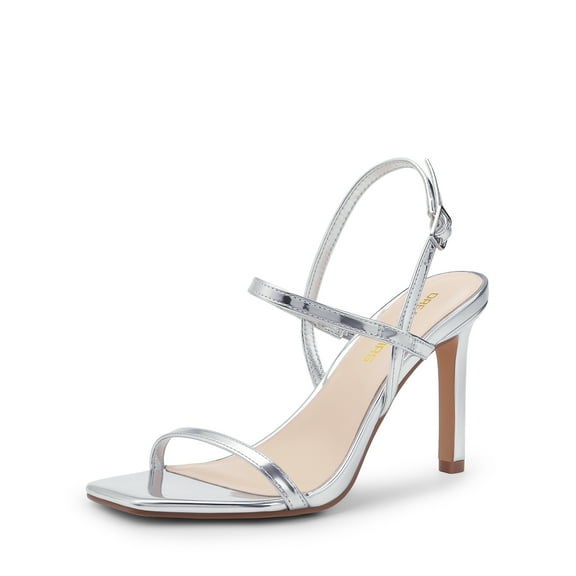 DREAM PAIRS Women’s Slingback Heels High Stilettos Open Square Toe Ankle Strap Pumps Sexy Comfort Strappy Dress Shoes Wedding Bridal Heeled Sandals