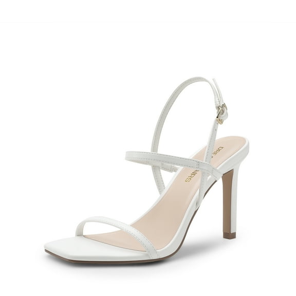 DREAM PAIRS Women’s Slingback Heels High Stilettos Open Square Toe Ankle Strap Pumps Sexy Comfort Strappy Dress Shoes Wedding Bridal Heeled Sandals