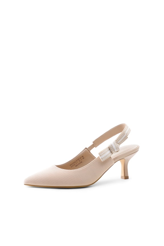 Women’s Slingback Kitten Heel Closed Toe Pumps – Low Heels, Elegant Dress Shoes for Wedding, Bridal, Party, and Casual Wear