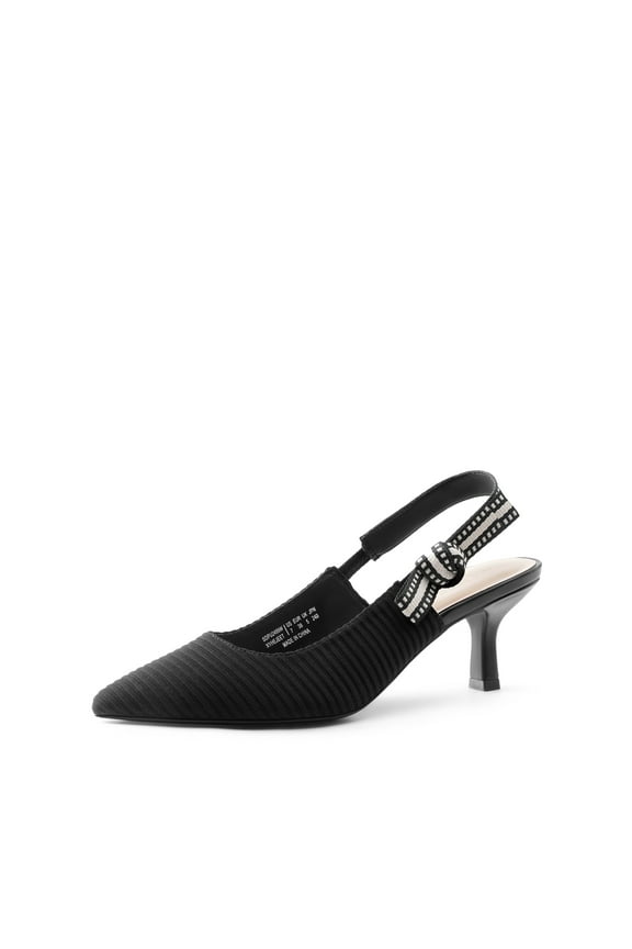 Women’s Slingback Kitten Heel Closed Toe Pumps – Low Heels, Elegant Dress Shoes for Wedding, Bridal, Party, and Casual Wear