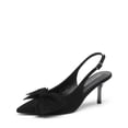 thumbnail image 1 of DREAM PAIRS Women’s Slingback Pumps, 3-Inch Stiletto High Heels with Bow, Closed Toe Satin Dress Shoes for Wedding & Work, 1 of 6