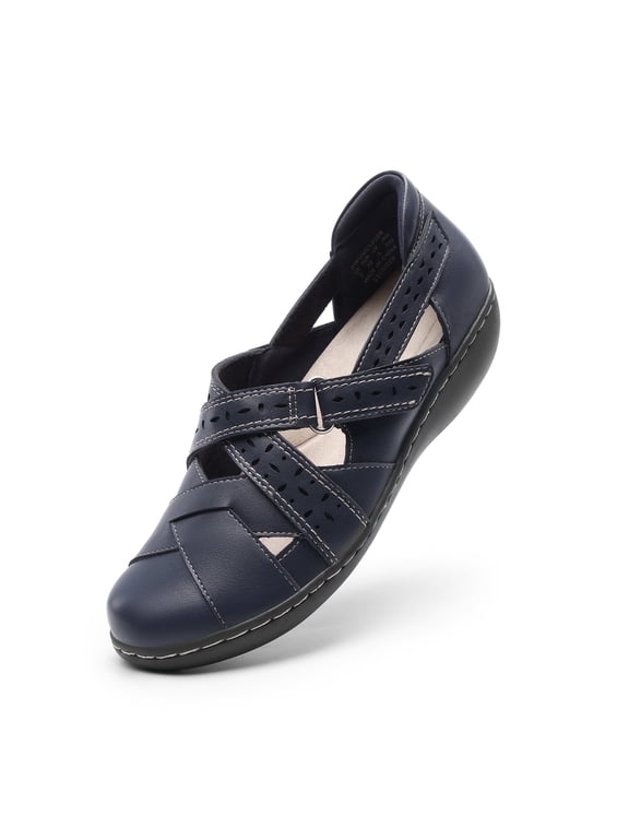 Women's Slip-On Loafers Comfortable Casual Walking Flats Work Closed Toe Shoes