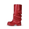 thumbnail image 1 of DREAM PAIRS Women's Slouch Mid-Calf Boots, Ruched Fold-Over Platform Boots, Trendy Chunky Heel Tall Boots for Party, Club and Everyday Wear, 1 of 8