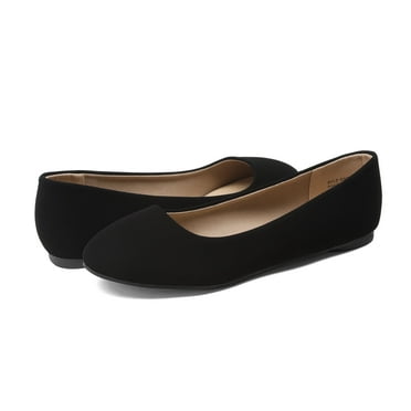 BURUDANI Women's Ballerina Walking Flats Shoes BLACK/NUBUCK Size 12
