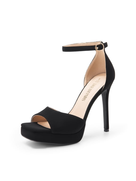 Women's Stiletto High Heels Platform Ankle Strap Square Open Toe Dress Sexy Sandals