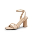 thumbnail image 1 of DREAM PAIRS Women's Strappy Round Heels Open Square Toe Ankle Strap Party Sandals Dress Shoes, 1 of 5