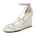 thumbnail image 1 of DREAM PAIRS Women's Strappy Wedge Sandals – Sleek & Comfortable Height, 1 of 5