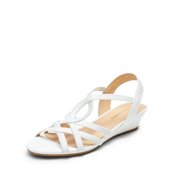 DREAM PAIRS Women's Strappy Wrapped Slip On Dressy Wedge Sandals Comfortable Low Heel Casual Summer Shoes