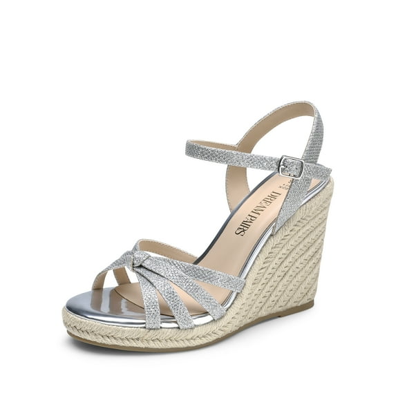 DREAM PAIRS Women's Stylish Wedges,Sdpw2403w,Black-Suede,Size 9