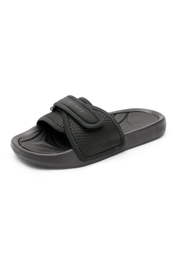 Women's Summer Adjustable Athletic Slide Sandals Arch Support Slip on Open Toe Cute Lightweight Comfortable Flat Outdoor Indoor Sport Sandals SDSS2223W BLACK Size 12