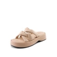 thumbnail image 1 of DREAM PAIRS Women' s Summer Comfortable Cushion Slip-on Dressy Slides, Cute Platform Puffy Sandals with Criss Cross Strappy, 1 of 5