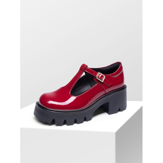 DREAM PAIRS Women's T-Strap Mary Jane Pumps, Round Toe Chunky Block Heel Platform Dress Shoes for Work Wedding Party