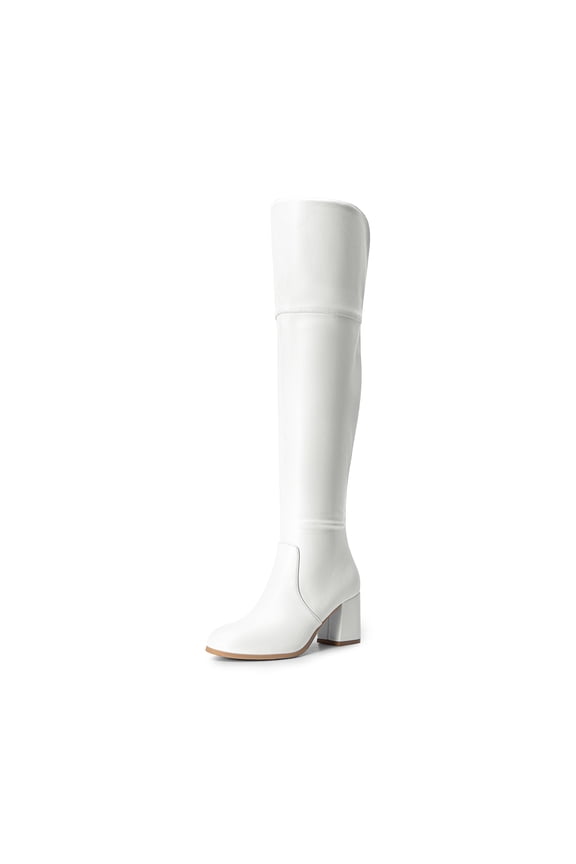 Women's Thigh High Block Heel Over The Knee Boots