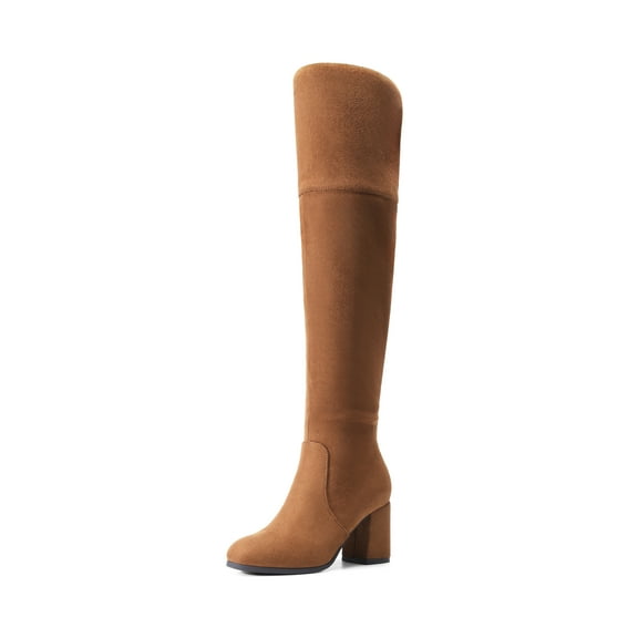DREAM PAIRS Women's Thigh High Block Heel Over The Knee Boots