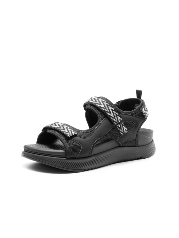 Women's Walking Sandals Arch Support Orthopedic Recovery Hiking Sandals Thick Athletic Cushion Adjustable Strap for Plantar Fasciitis