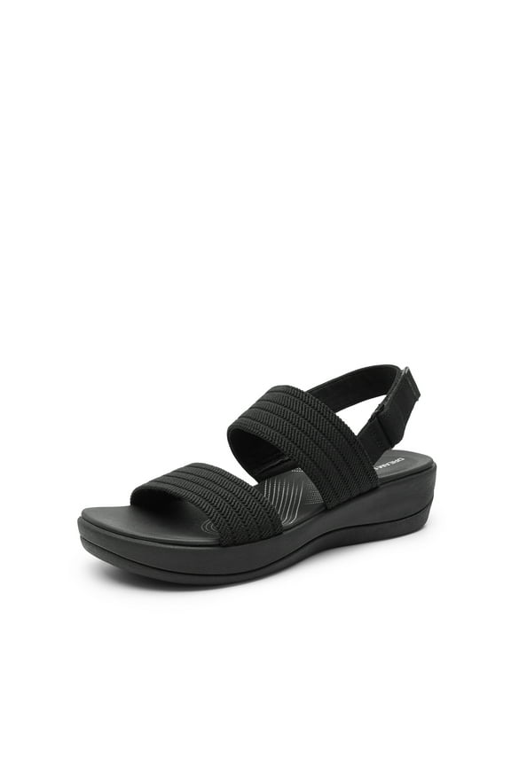 Women's Walking Sandals Lightweight Soft Footbed Low Wedge Comfort Indoor Outdoor Flat Sandals