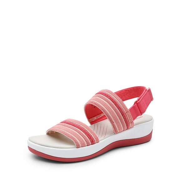 DREAM PAIRS Women's Walking Sandals Lightweight Soft Footbed Low Wedge Comfort Indoor Outdoor Flat Sandals