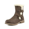 thumbnail image 1 of DREAM PAIRS Women's Warm Comfort Mid Calf Fashion Winter Snow Boots LEPORE BROWN Size 6.5, 1 of 7