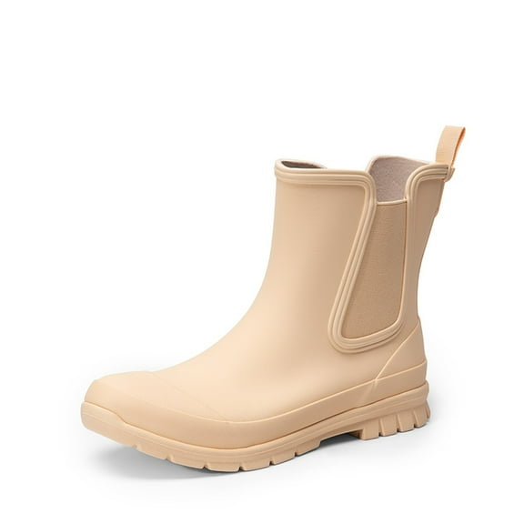 DREAM PAIRS Women's Waterproof Chelsea Rain Boots, Slip-Resistant Ankle Rubber Boots for Outdoor Wear