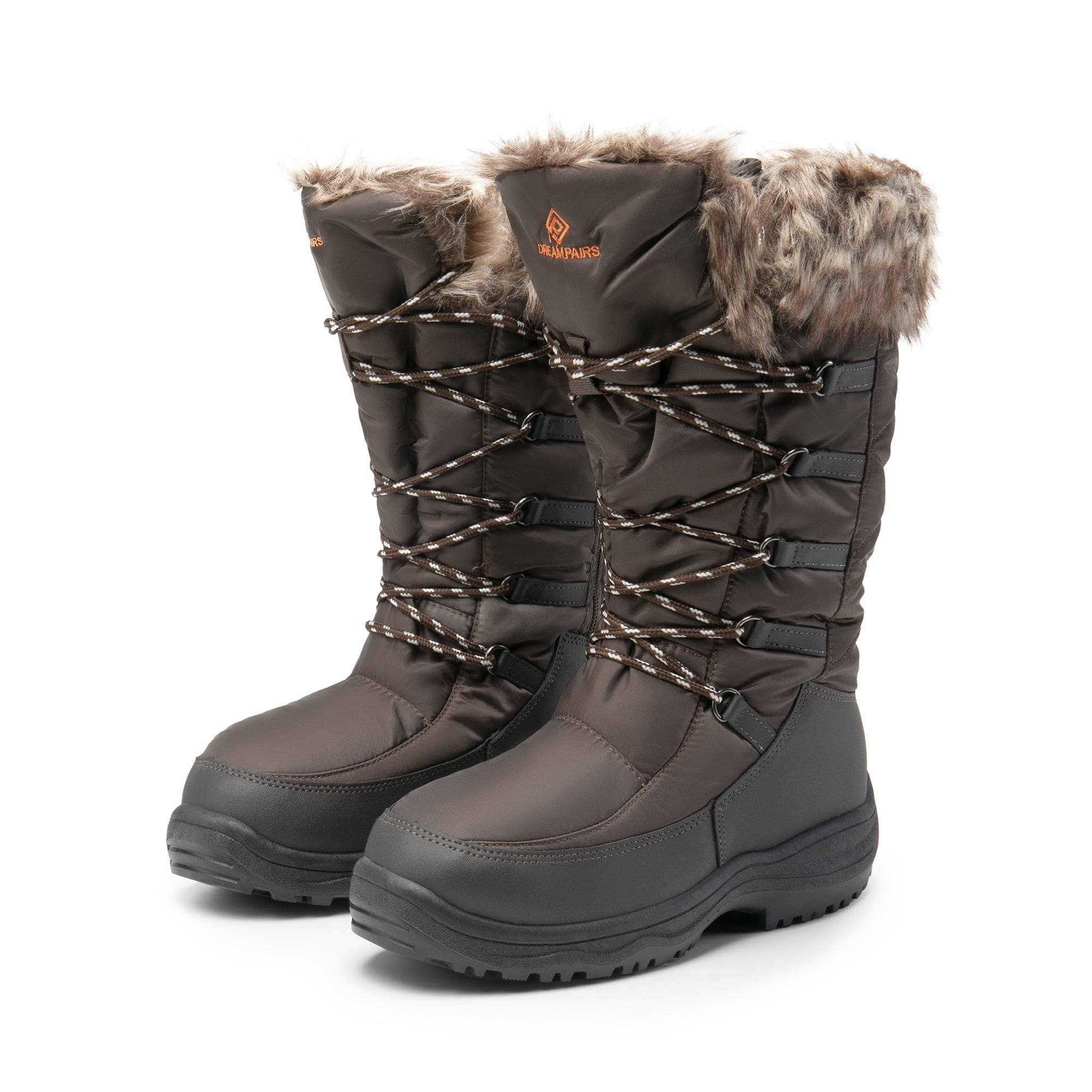 CMF Women Orthopedic Winter Boots Waterproof Plushy Fur Anti-skid Ridge Mid-calf Snow Walking