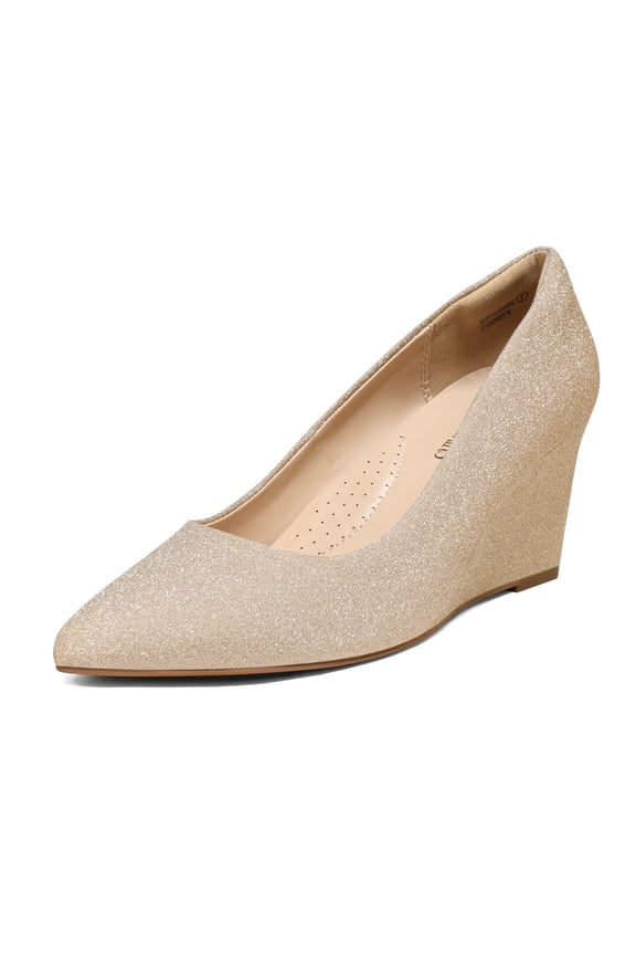 Women’s Wedge Heels – Closed Toe Pointed Pumps for Dress, Wedding, and Bridal Occasions