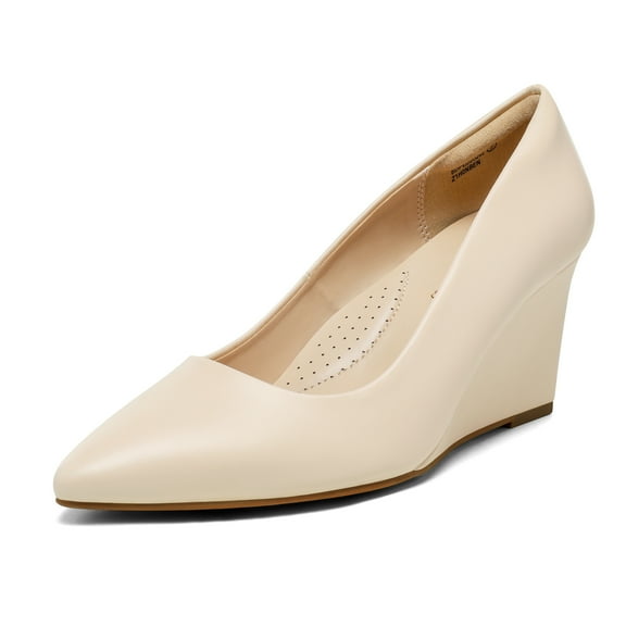 DREAM PAIRS Women’s Wedge Heels – Closed Toe Pointed Pumps for Dress, Wedding, and Bridal Occasions