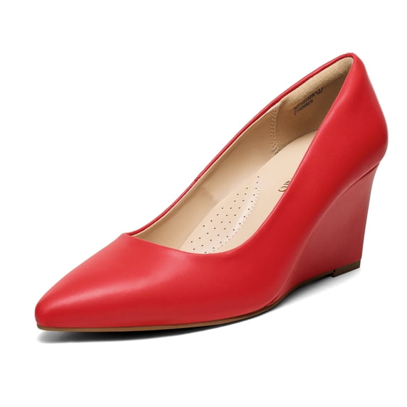 DREAM PAIRS Women’s Wedge Heels – Closed Toe Pointed Pumps for Dress, Wedding, and Bridal Occasions