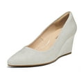 thumbnail image 1 of DREAM PAIRS Women’s Wedge Heels – Closed Toe Pointed Pumps for Dress, Wedding, and Bridal Occasions, 1 of 6
