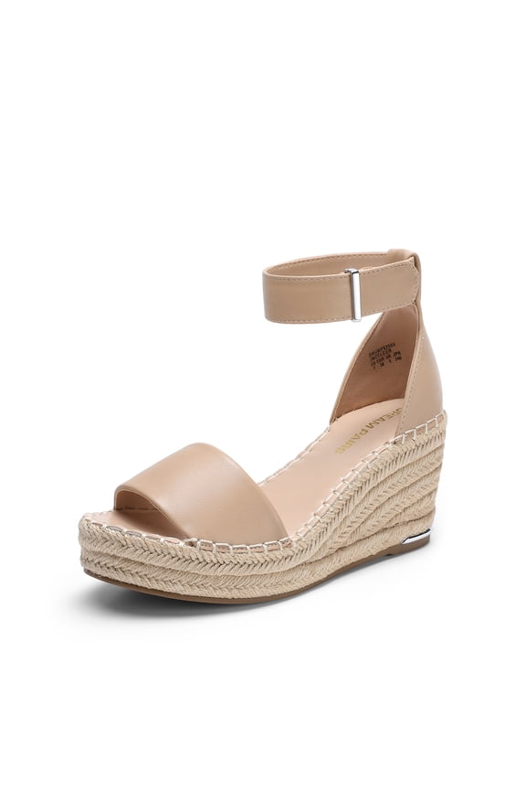 Women's Wedge Sandals Open Toe Espadrilles Sandals Comfortable Dressy Ankle Strap Platform Sandals Suitable for Work Beach Summer Shoes