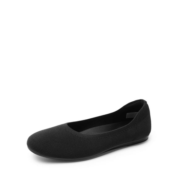 DREAM PAIRS Women's Wide Ballet Flats, Foldable Knit Flats with Arch Support, Comfortable Dressy and Casual Shoes for Work or Office
