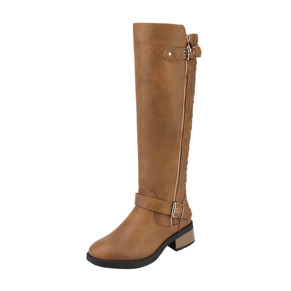 DREAM PAIRS Women's Wide Calf Comfortable Winter Knee High Riding Boots
