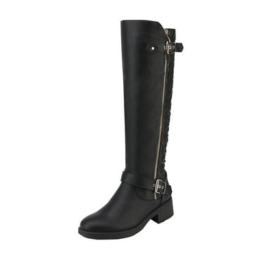 DREAM PAIRS Women's Wide Calf Comfortable Winter Knee High Riding Boots