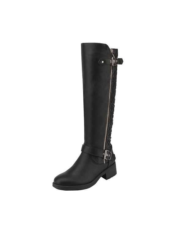 Women's Wide Calf Comfortable Winter Knee High Riding Boots