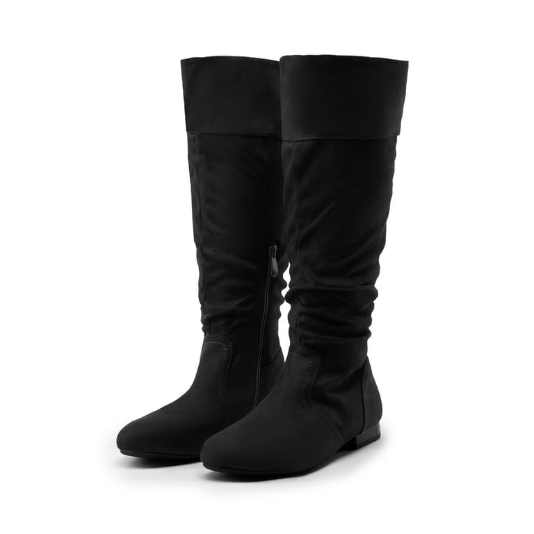 Pull on wide calf boots discount