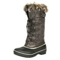 thumbnail image 1 of DREAM PAIRS Women's Winter Comfort DP Warm Faux Fur Lined Mid Calf Snow Boots DP-AVALANCHE BROWN Size 9, 1 of 5