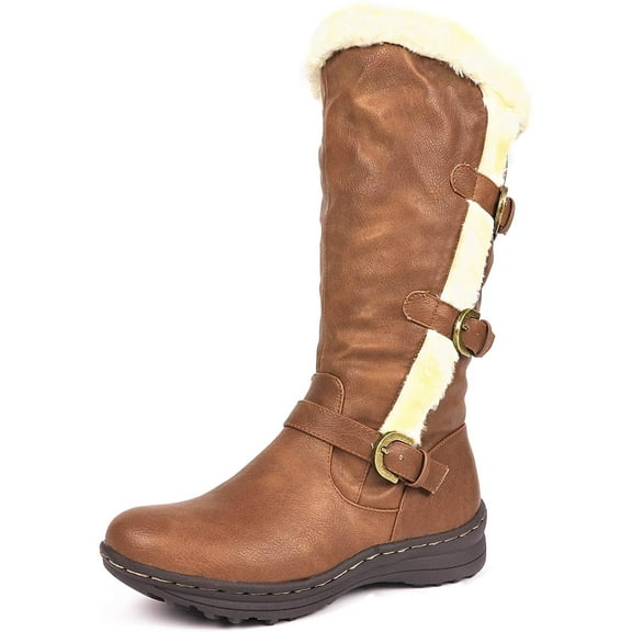 DREAM PAIRS Women's Winter Fully Faux Lined Zipper Closure Snow Knee High Boots MINX