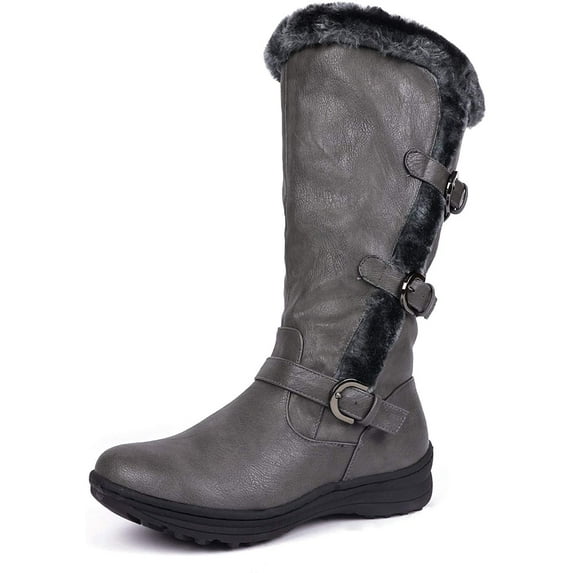 DREAM PAIRS Women's Winter Fully Faux Lined Zipper Closure Snow Knee High Boots