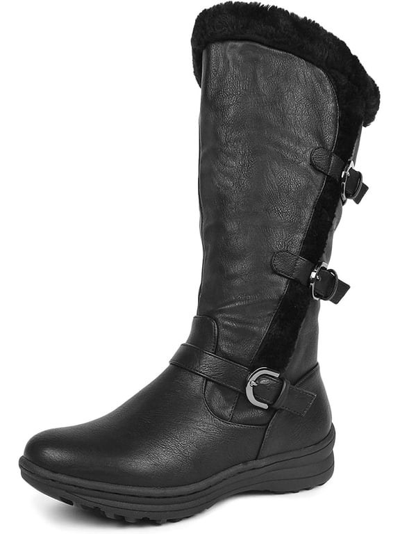 Women's Winter Fully Faux Lined Zipper Closure Snow Knee High Boots MINX