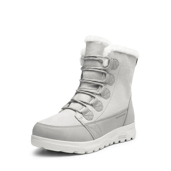 BURUDANI Women's Winter Snow Boots Warm Comfortable Faux Fur Lining Lace Up Outdoor Ankle Booties