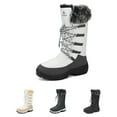 thumbnail image 1 of DREAM PAIRS Women's Winter Waterproof Warm Faux Fur Mid Calf Snow Boots Outdoor Hiking Boots GREY/TAUPE Size 12, 1 of 6
