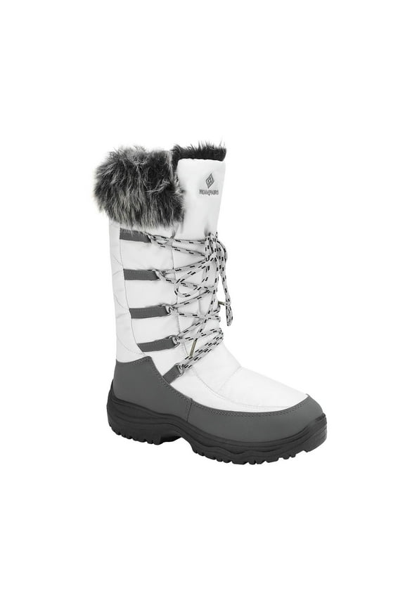 Women's Winter Waterproof Warm Faux Mid Calf Snow Boots Outdoor Hiking Boots