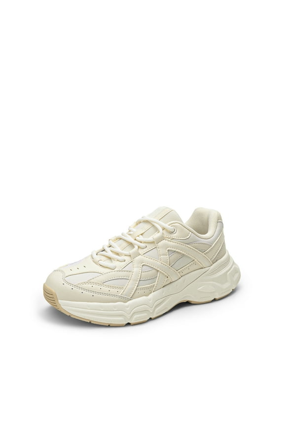 Women's Y2K Retro Chunky Sneakers - Non-Slip Casual Walking Shoes | Thick EVA Midsole & Breathable Vegan Leather Upper for All-Day Comfort (Commuting, Travel, Running)