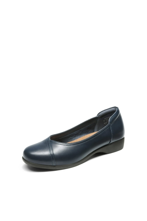 Womens Arch Support Ballet Flats Round Toe Work Slip On Dress Shoes NAVY Size 7.5