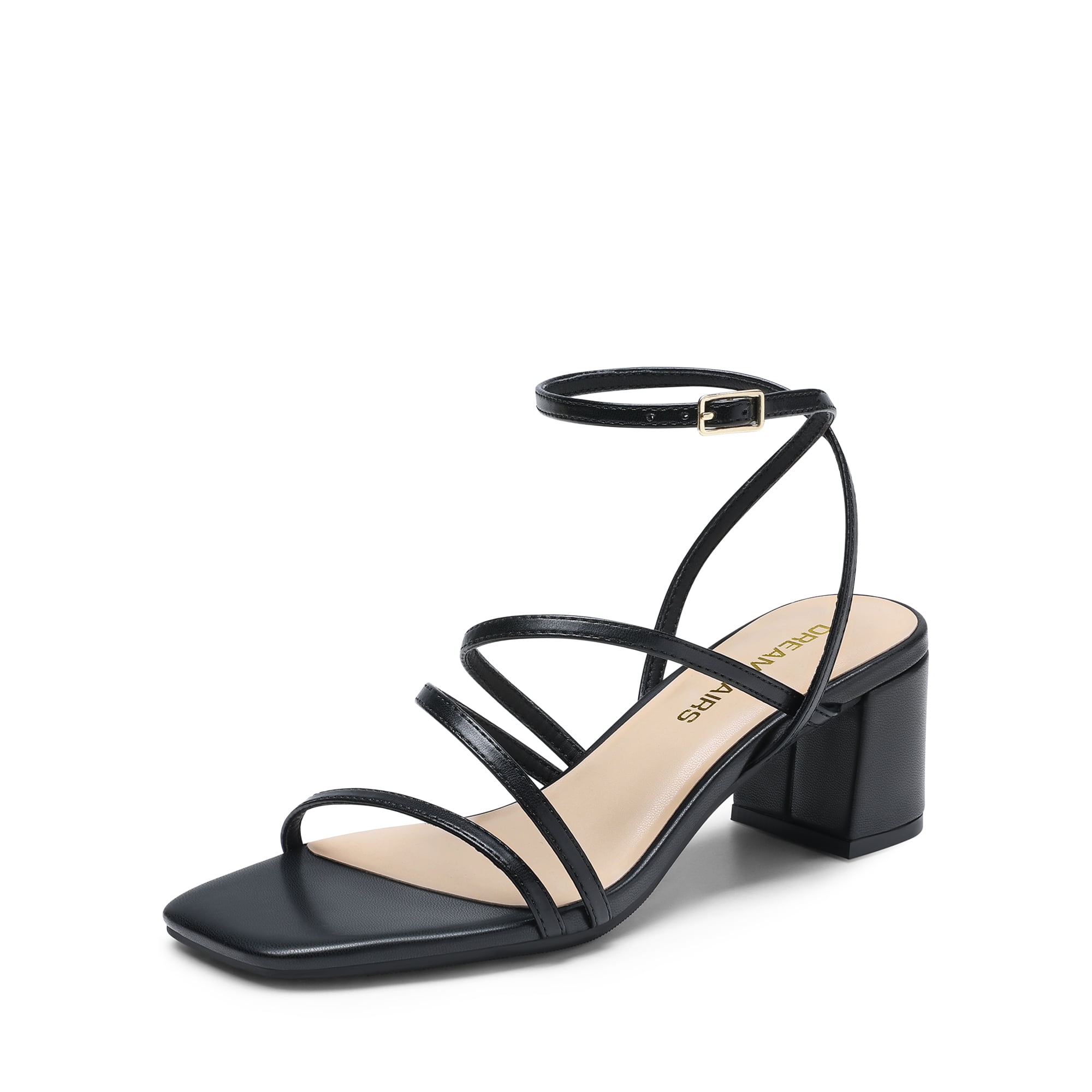 DREAM PAIRS Womens Block Heels inch Strappy Square Toe Dressy