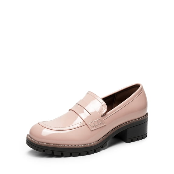 DREAM PAIRS Womens Comfortable Platform Chunky Heel Business Casual Loafers