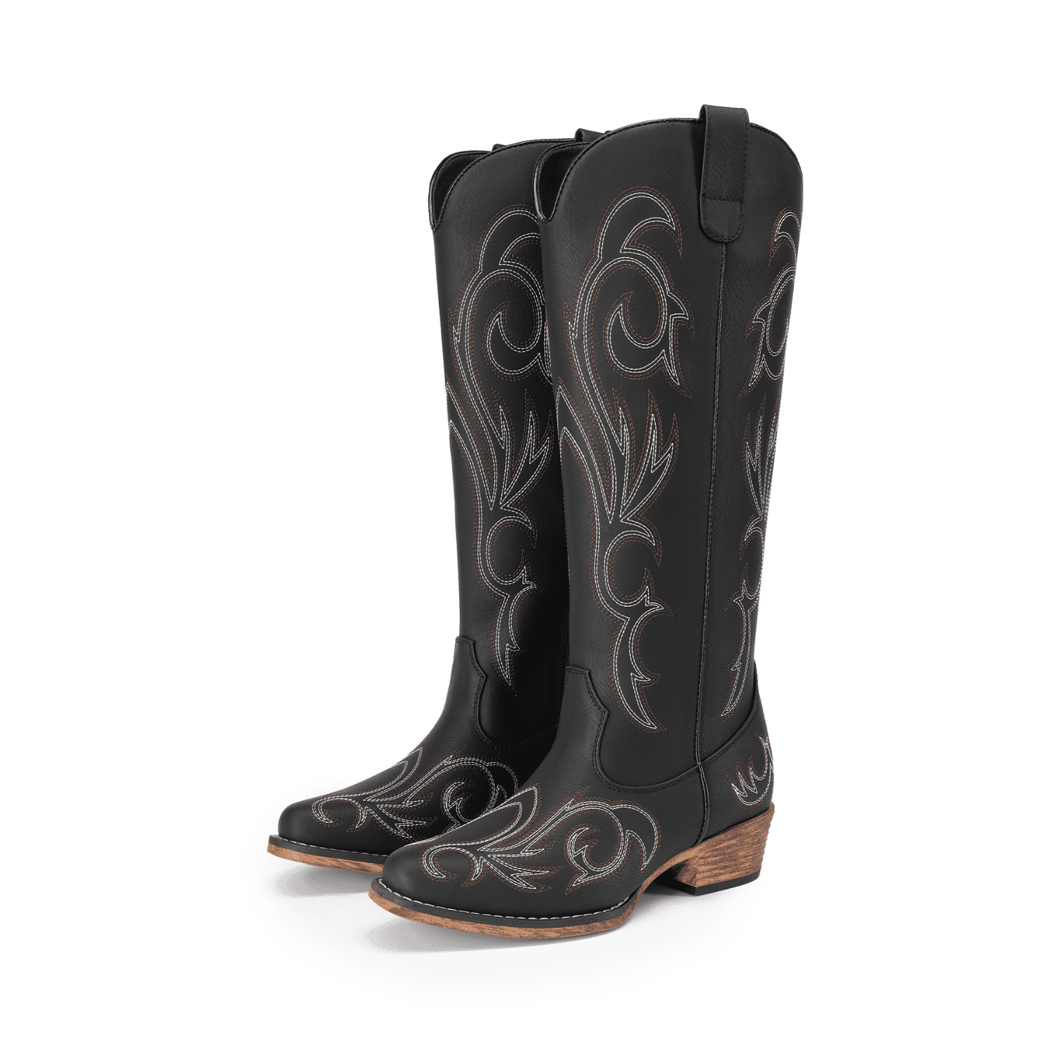 BURUDANI Women's Embroidered Western Cowboy Boots, Knee High Cowgirl ...