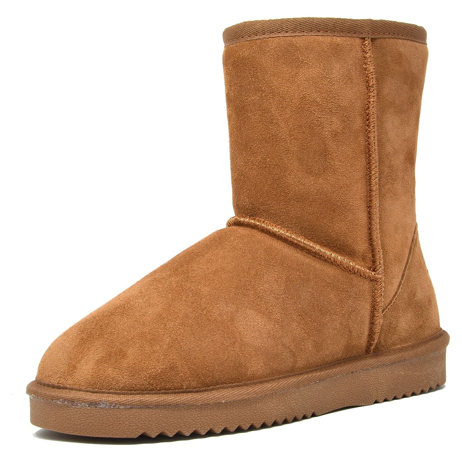 DREAM PAIRS Womens Faux fur Mid Calf Sheepskin Insole Winter Ankle Snow