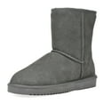 thumbnail image 1 of DREAM PAIRS Womens Faux fur Mid Calf Sheepskin Insole Winter Ankle Snow Boots US SHORTY_NEW GREY Size 5, 1 of 3