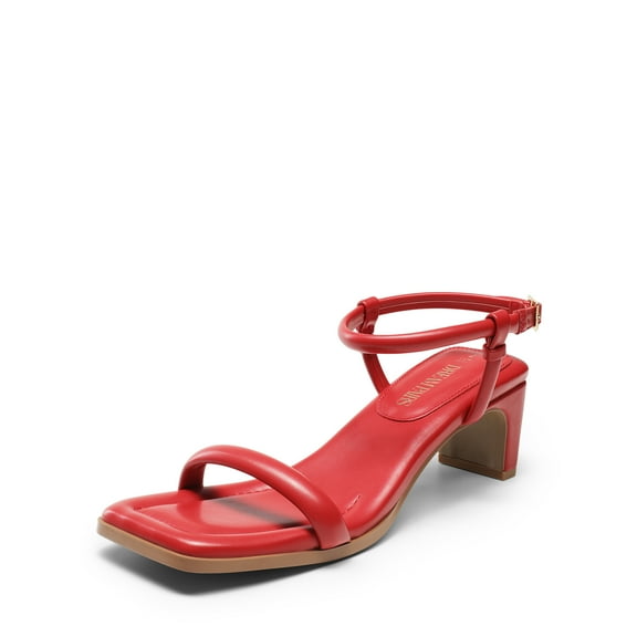DREAM PAIRS Womens Heels Open Toe Ankle Strap Square Cute Wedding Party Sandal Comfort Dress Shoes Hera