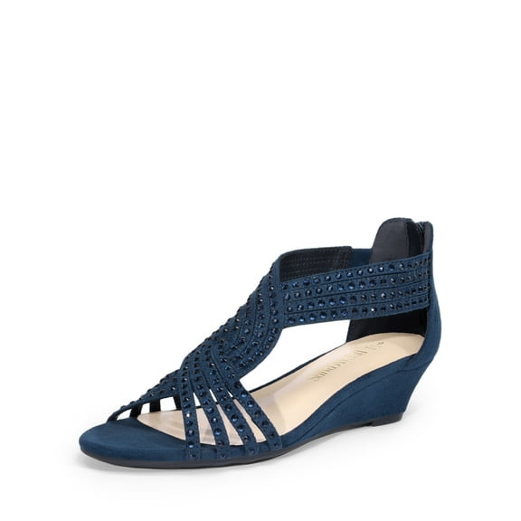 DREAM PAIRS Womens Open Toe Espadrilles Dressy Platform Sandals Slip on Elastic Ankle Strap Wedges Sandals